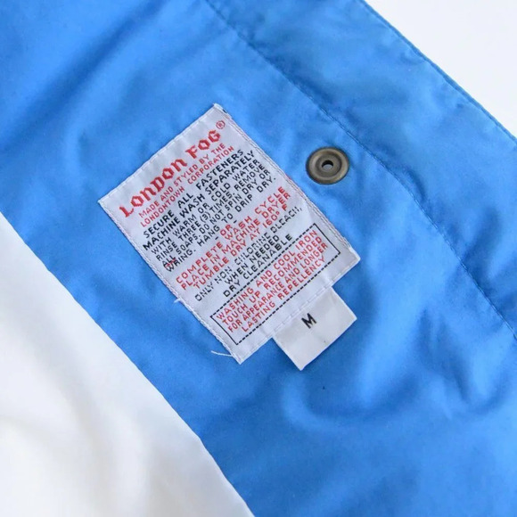 Vintage 90's London Fog White &  Blue Zip Up Light Jacket Size Medium - Picture 14 of 15
